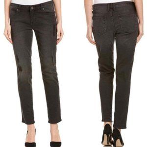 KUT from the Kloth Catherine Distressed Boyfriend Jeans - Black Wash - 10